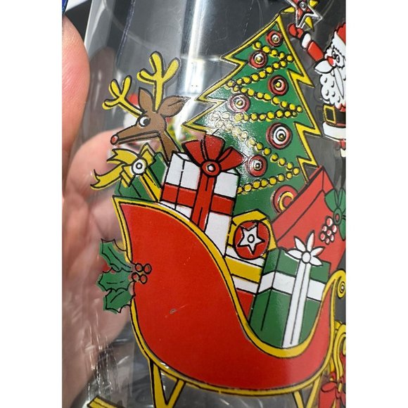 1985 (2) MCCRORY STORES Santa COCA COLA Tumbler Glasses Christmas Tree Sleigh - Picture 11 of 11